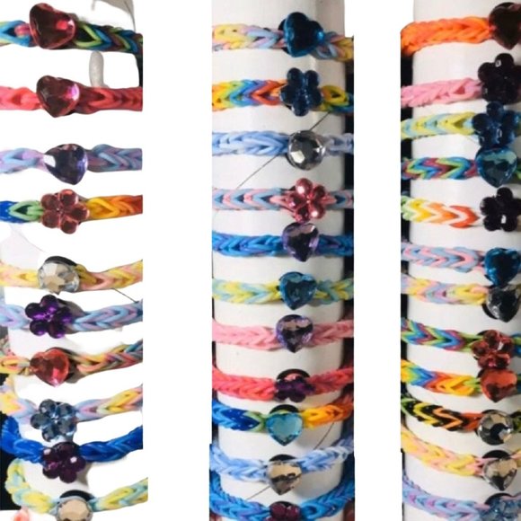 🎅🏻 Silicone macrame' style gem bracelet - Picture 1 of 2